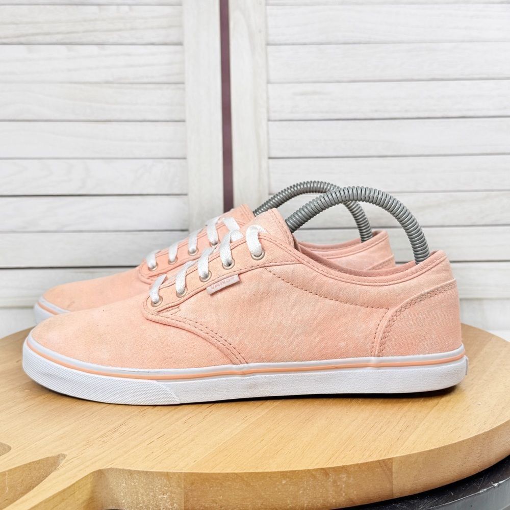Vans Authentic Marled Peach Lace Up Sneakers Shoes Peach‎ Orange White 8.5